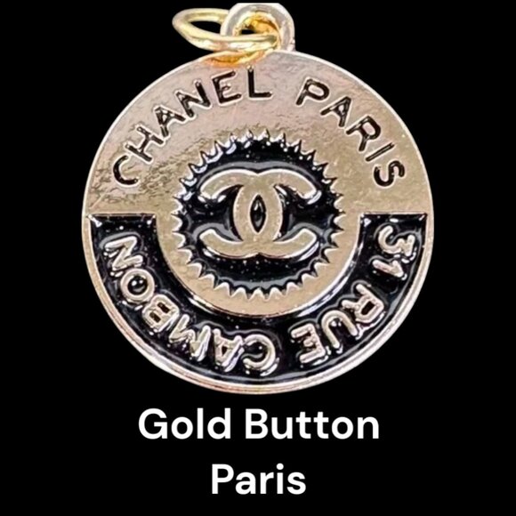 Chanel Button Charm - Authentic Charm with Unbranded Gold-tone Chain - Picture 6 of 8